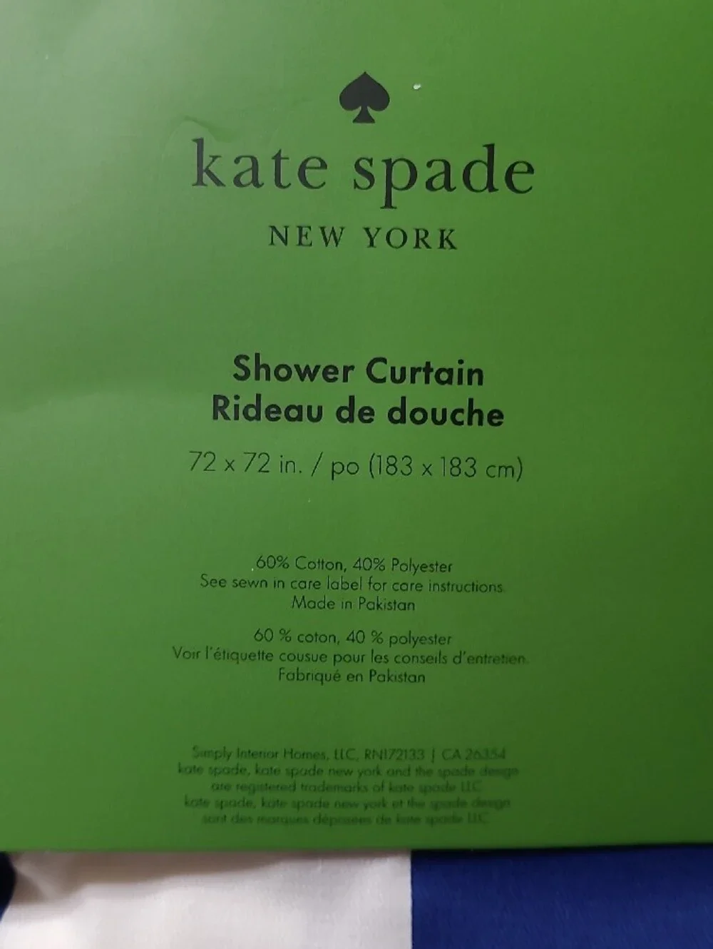 Kate Spade Striped Shower Curtain